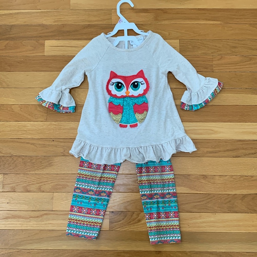 NWOT Emily Rose Oatmeal Owl Matching Set